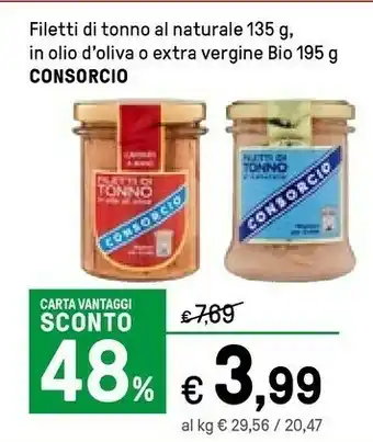 Iper La Grande Consorcio - Filetti Di Tonno All'Olio Di Oliva 195 G(ml) offerta