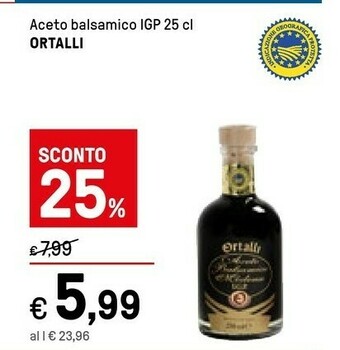 Iper La Grande Ortalli Aceto Balsamico Di Modena IGP 250 G(ml) offerta