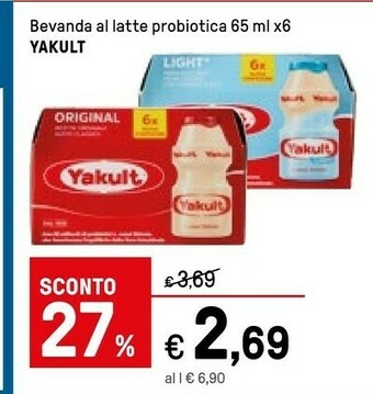 Iper La Grande Yakult Bevanda Al Latte Probiotica offerta