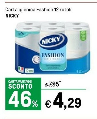 Iper La Grande Nicky Carta Igienica Fashion 12 Rotoli offerta