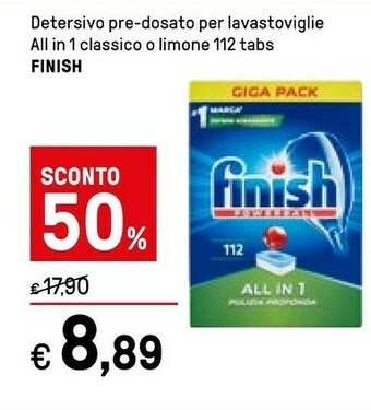 Iper La Grande Finish Detersivo Pre-dosato Per Lavastoviglie offerta