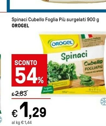Iper La Grande Orogel Spinaci Cubello Foglia Più I Vegetali offerta