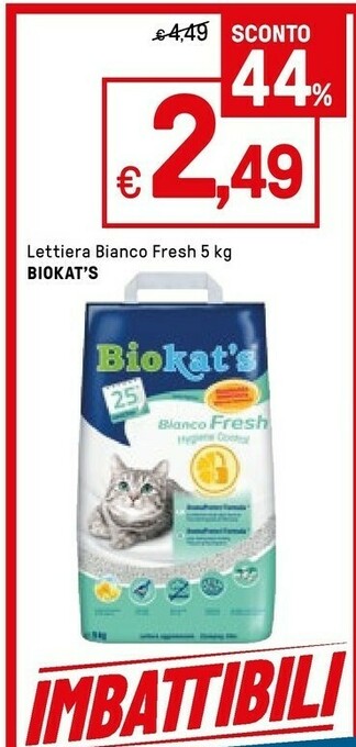 Iper La Grande Blanco Biokat's Lettiera Bianco Fresh offerta