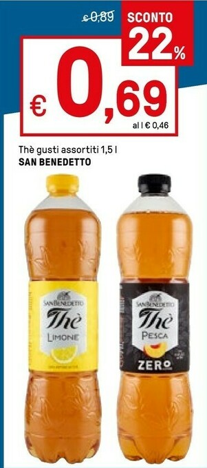Iper La Grande San Benedetto Thè Al Limone 1500 G(ml) offerta
