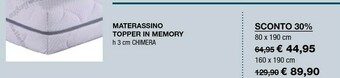 Iper La Grande Materassino Topper In Memory offerta