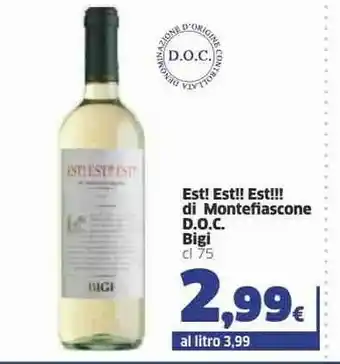 Sigma Bigi Est! Est! Est! Di Montefiascone Doc offerta