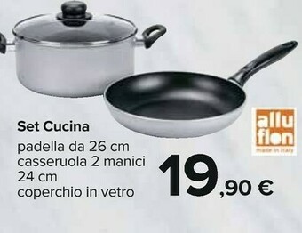 Carrefour Set Cucina Padella Da 26 Cm Casseruola 2 Manici 24 Cm Coperchio In Vetro offerta
