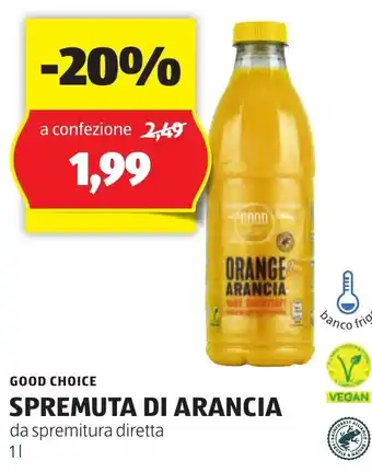 ALDI GOOD CHOICE SPREMUTA DI ARANCIA da spremitura diretta 1 l offerta