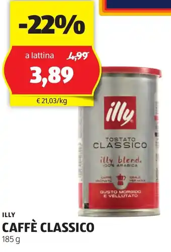ALDI illy CAFFÈ CLASSICO 185 g offerta