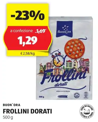 ALDI BUON'ORA FROLLINI DORATI 500 g offerta
