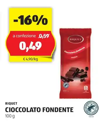 RIQUET CIOCCOLATO FONDENTE 100 g