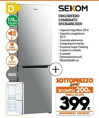 Expert Sekom Frigorifero Combinato SHCB46NL1XD0 offerta