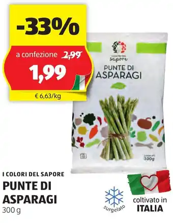 ALDI I COLORI DEL SAPORE PUNTE DI ASPARAGI 300 g offerta