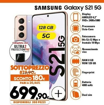 Samsung Galaxy S21 5G 128 GB Display 6.2" Dynamic AMOLED 2X Phantom Pink