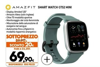 Expert Amazfit GTS 2 Mini 3,94 Cm (1.55") 40 Mm AMOLED Verde offerta