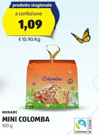ALDI MONARC MINI COLOMBA 100 g offerta