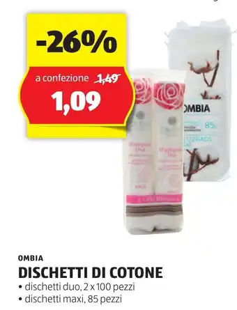 ALDI OMBIA DISCHETTI DI COTONE offerta
