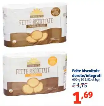 In'S Mercato Fette biscottate dorate/integrali 600 g offerta