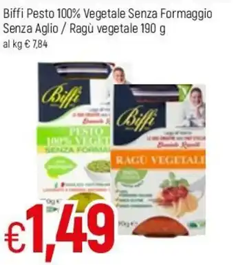 Famila Biffi Pesto 100% Vegetale Senza Formaggio Senza Aglio / Ragù vegetale 190g offerta