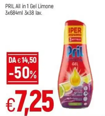 Famila Pril All in 1 Gel Limone 3x684ml 3x38 lav. offerta