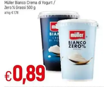Famila Müller Bianco Crema di Yogurt / Zero % Grassi 500g offerta