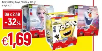 Famila Actimel Play Boys / Girl 4x100gr offerta