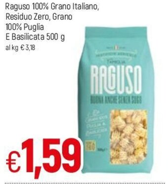Famila Raguso 100% Grano Italiano, Residuo Zero, Grano 100% Puglia E Basilicata 500g offerta