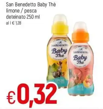 Famila San Benedetto Baby Thè limone/pesca deteinato 250ml offerta