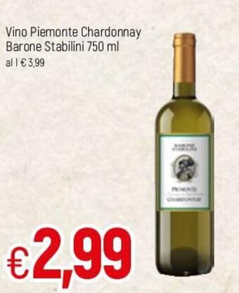 Famila Vino Piemonte Chardonnay Barone Stabilini 750ml offerta