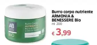 Famila Armonia & Benessere Bio Burro corpo nutriente 200ml offerta