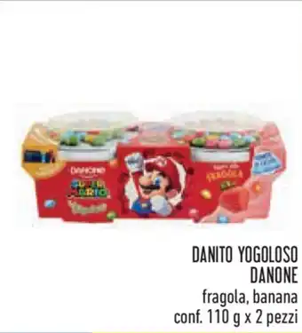 Conad Danone Danito Yogoloso Fragola, Banana 110 g x 2 pezzi offerta