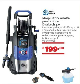 Bricocenter Blue Clean Idropulitrice Ad Alta Prestazione Dualtech 4.0 offerta