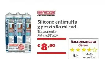 Bricocenter Saratoga Silicone Antimuffa 3 Pezzi 280ml Cad. offerta