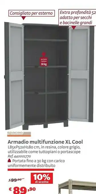 Bricocenter Spaceo Armadio Multifunzione Xl Cool offerta