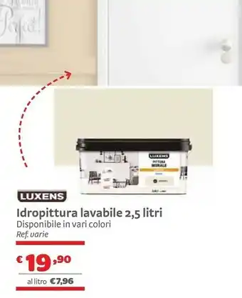 Bricocenter Luxens Idropittura Lavabile 2.5 Litri offerta