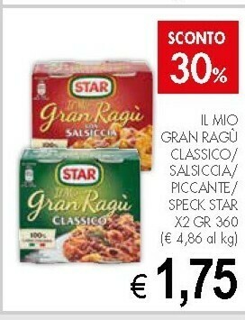 Crai Star Ragù offerta