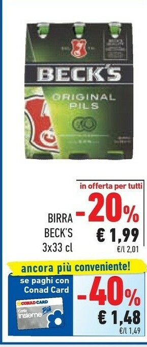Conad Becks Birra offerta