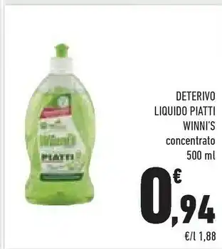 Conad Winni's Detersivo Liquido Piatti Concentrato 500 Ml offerta