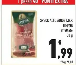 Conad Senfter Speck Alto Adige IGP Sudtiroler Speck 80 G(ml) offerta