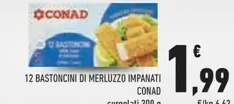 Conad Conad - 12 Bastoncini Di Merluzzo Impanati 300 G offerta