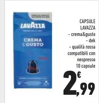 Conad Lavazza Crema E Gusto 10 Capsule offerta