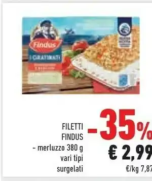 Conad Findus Filetti Gratinati Di Merluzzo D'Alaska Integrali 380 G(ml) offerta