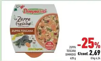 Conad Dimmidisì Le Zuppe Fresche Zuppa Toscana Di Cereali E Legumi 620 G(ml) offerta