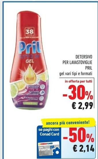 Conad Pril Detersivo lavastoviglie offerta