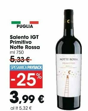 Carrefour Market Notte rossa Primitivo Di Puglia IGP 750 G(ml) offerta