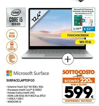 Expert Microsoft Surface Laptop Go offerta