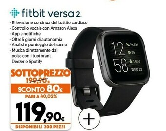 Fitbit Versa 2 3,55 Cm (1.4") 40 Mm AMOLED Nero, Grigio