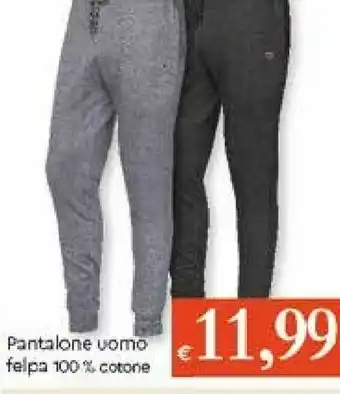 Galassia Pantalone Uomo Felpa 100% Cotone offerta