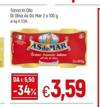 Famila Asdomar Tonno Trancio Intero All'Olio Di Oliva offerta