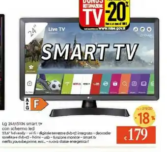 Galassia LG 24TN510S-PZ.API TV 61 Cm (24") HD Smart TV Wi-Fi Nero offerta